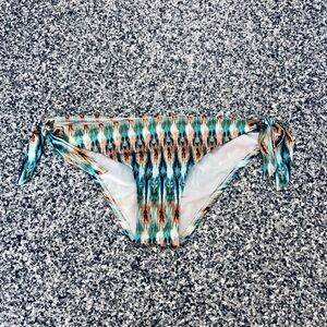 Skye ✦ Turquoise & Orange Tie-Side Bikini Bottom (L)